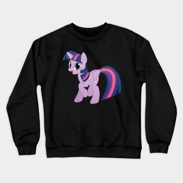 Magical Purple Book Horse Crewneck Sweatshirt by NerdsDoingNerdyThings